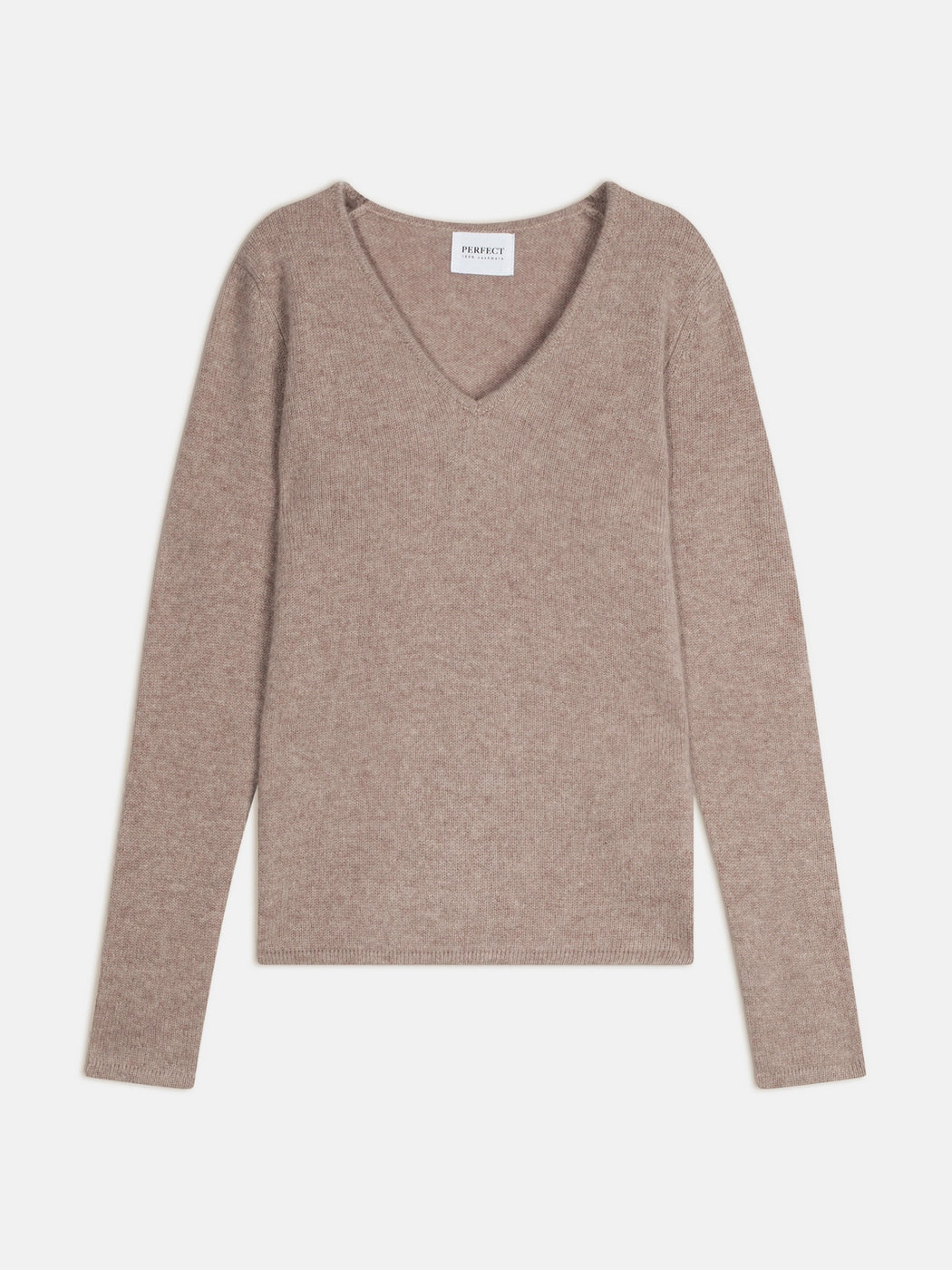 Pull Col V 4 Fils - Gaby - Taupe Clair Chiné