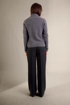 Veste Boutonnée Col Châle - Mila - Anthracite Chiné
