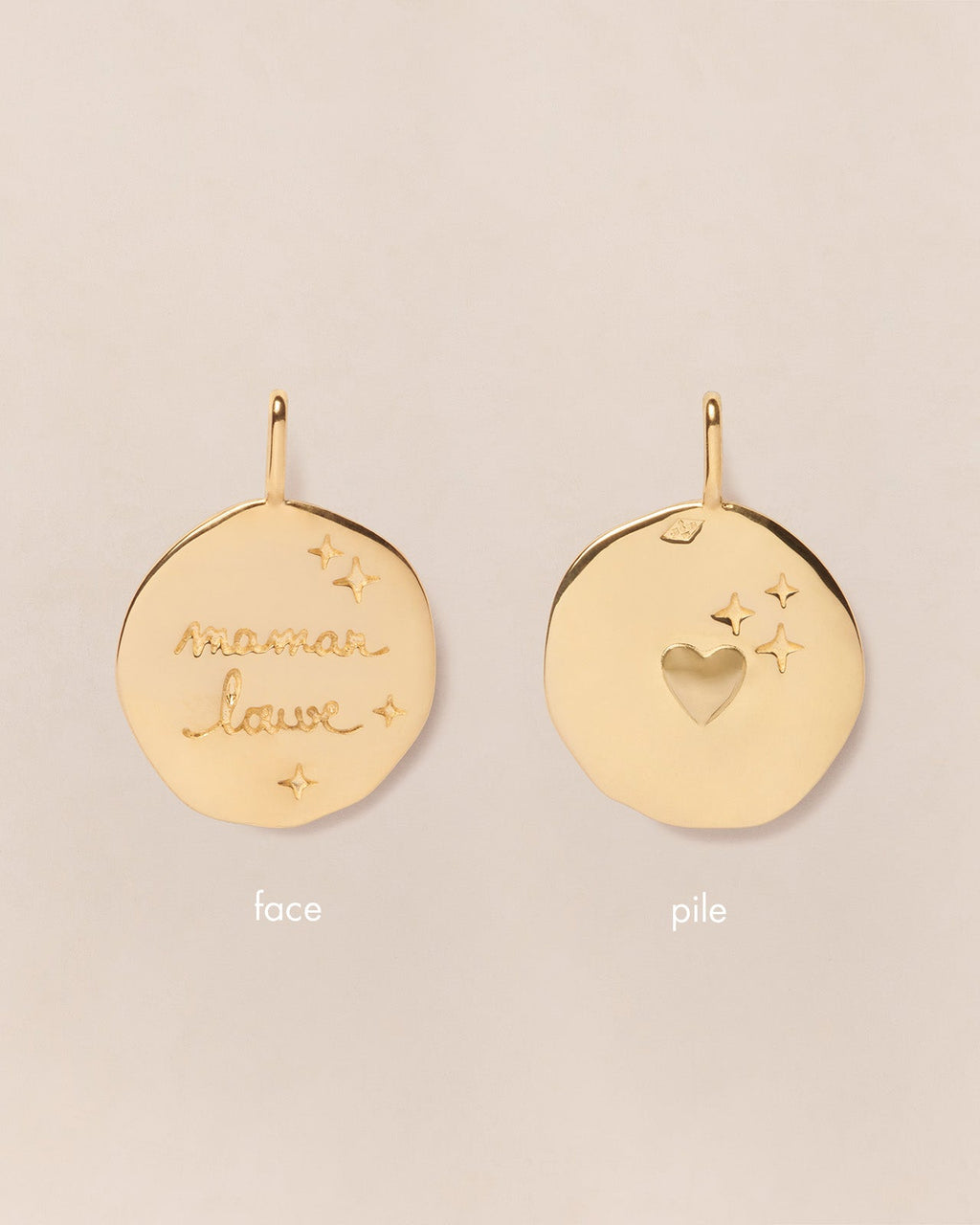 La Médaille Précieuse Seule Maman Louve - En Vermeil - 17Mm