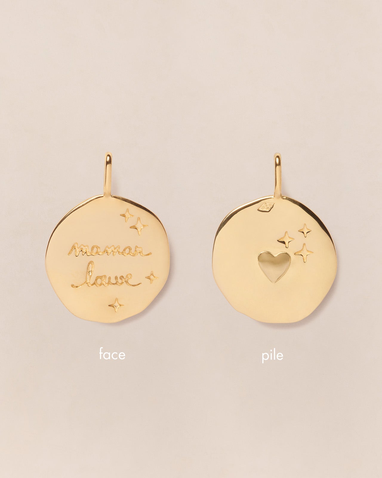 La Médaille Précieuse Seule Maman Louve - En Vermeil - 17Mm
