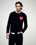 Pull Col Rond Coeur - Noir - Homme