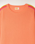 Pull Col Rond Bandes Multicolores Aux Manches - Star Orange