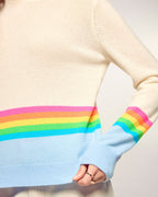 Pull Col Rond à Bandes - Baby Blue
