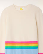 Pull Col Rond à Bandes - Baby Blue