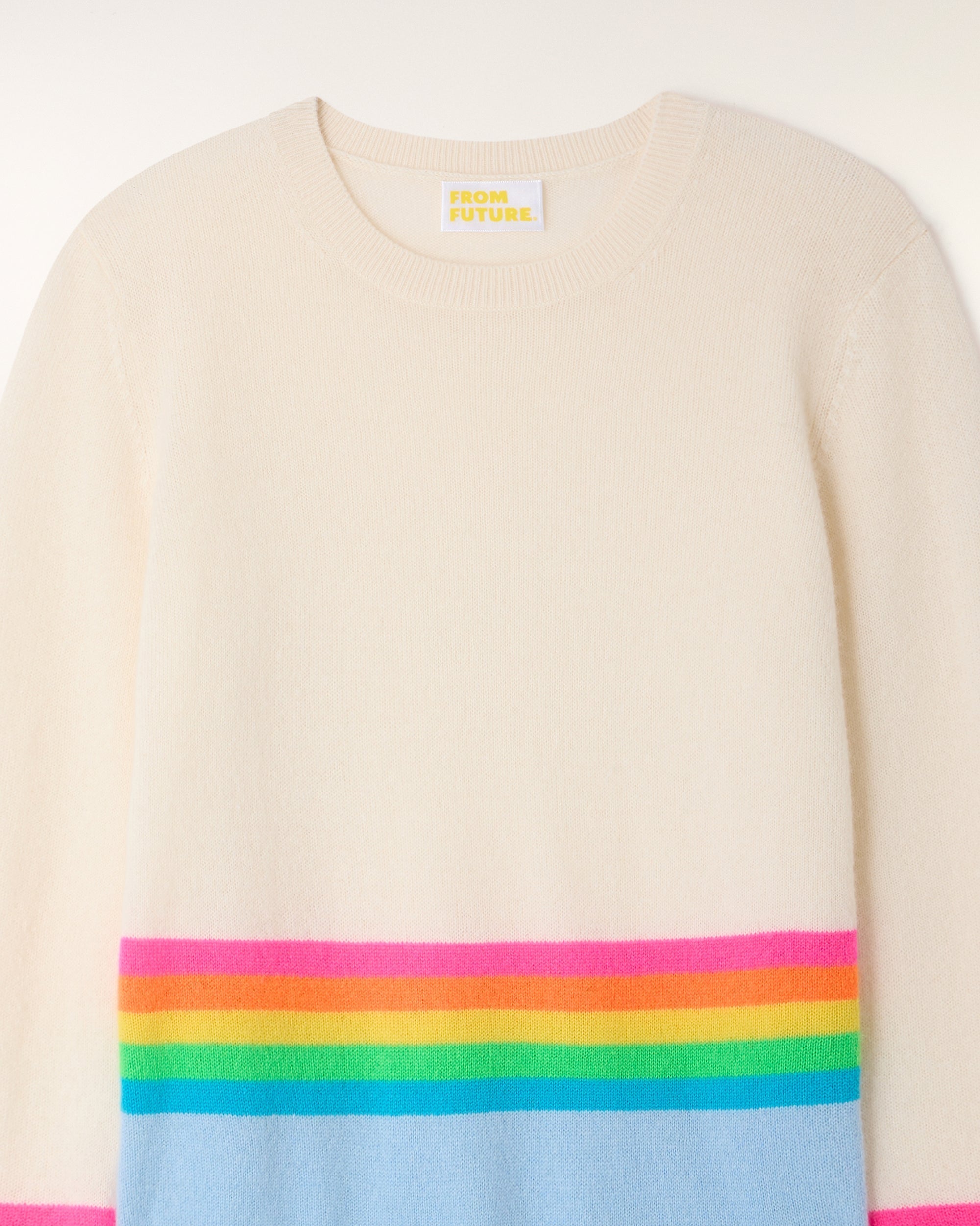 Pull Col Rond à Bandes - Baby Blue