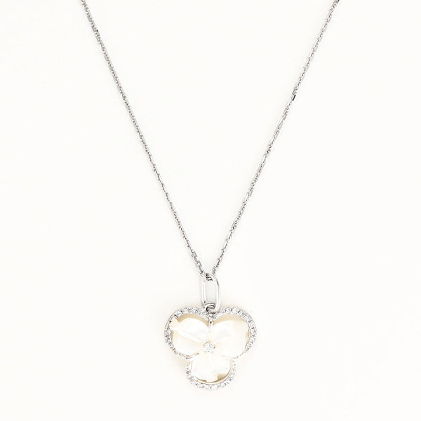 Pendentif "Fleur Nacrée" Diamants 0,09/31 & Nacre