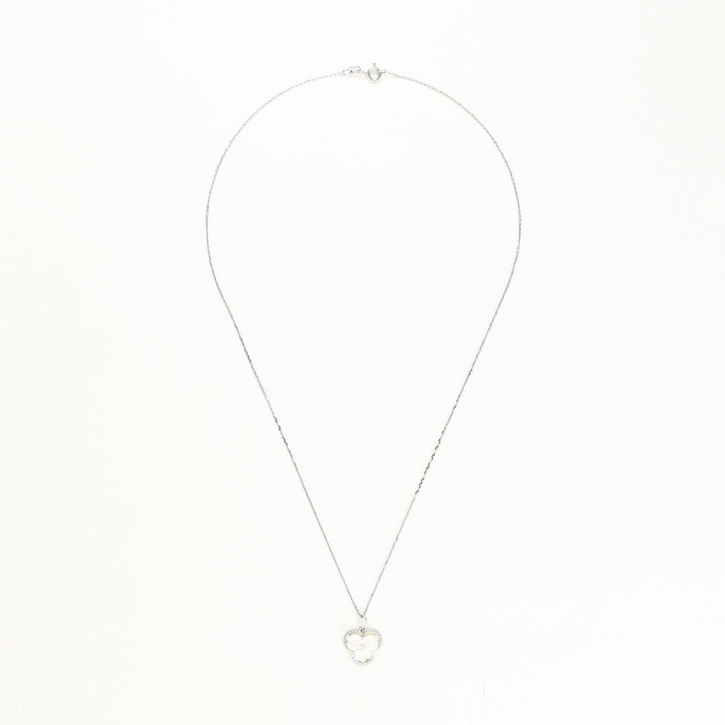 Pendentif "Fleur Nacrée" Diamants 0,09/31 & Nacre