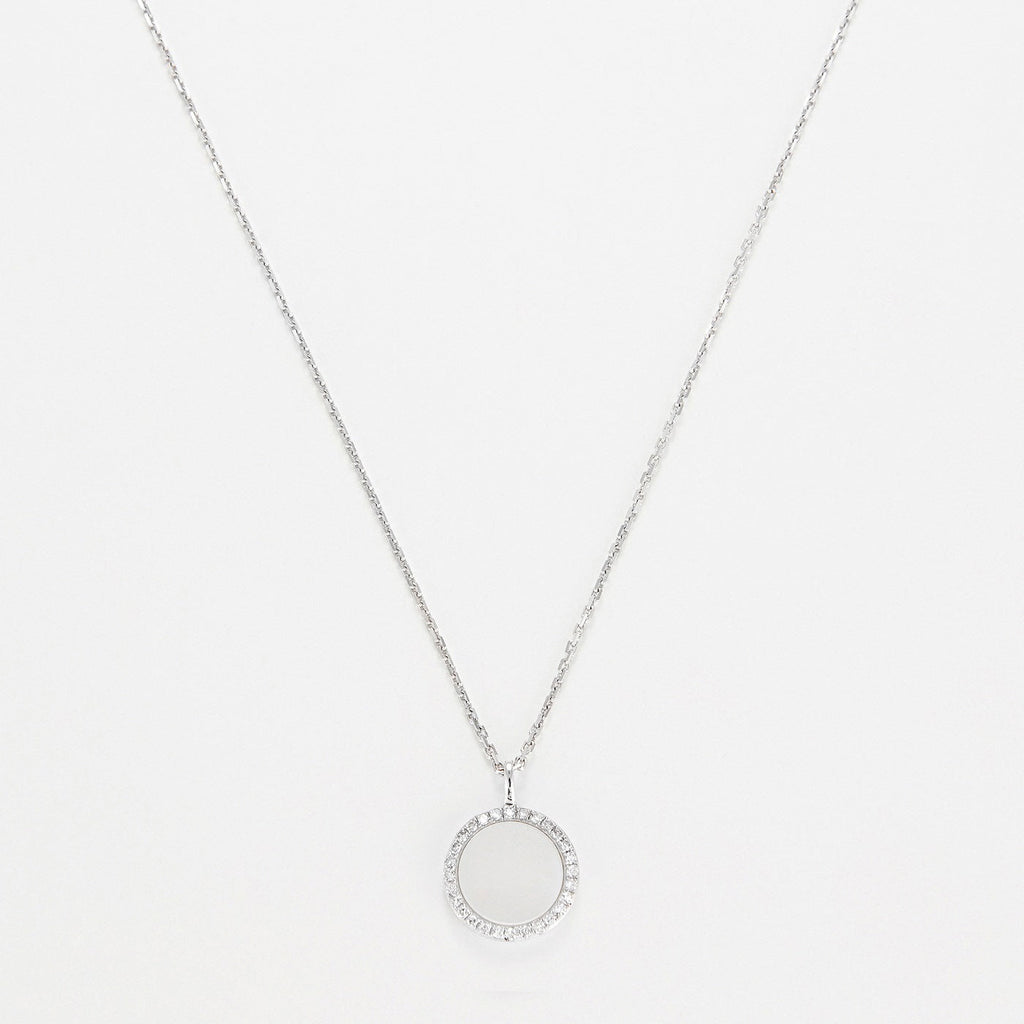 Pendentif "Round Nacre" D0,08/28 & Nacre - Or Blanc 375/1000