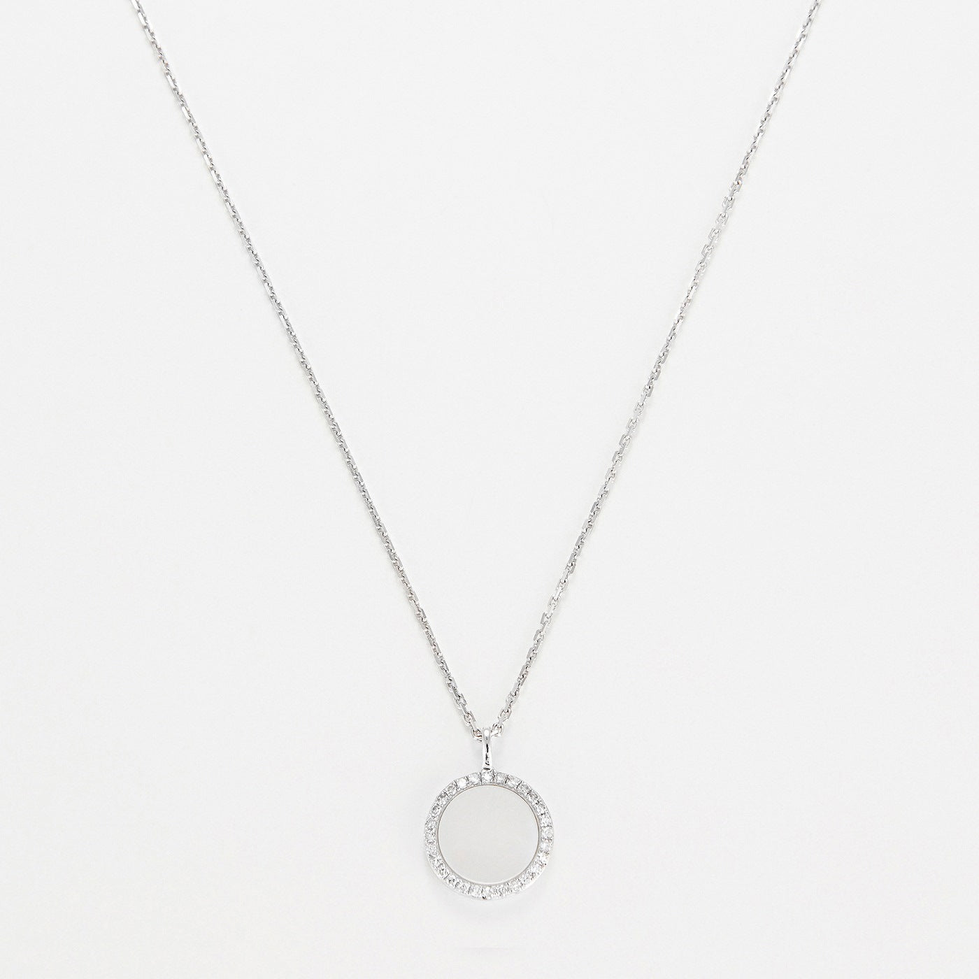 Pendentif "Round Nacre" D0,08/28 & Nacre - Or Blanc 375/1000