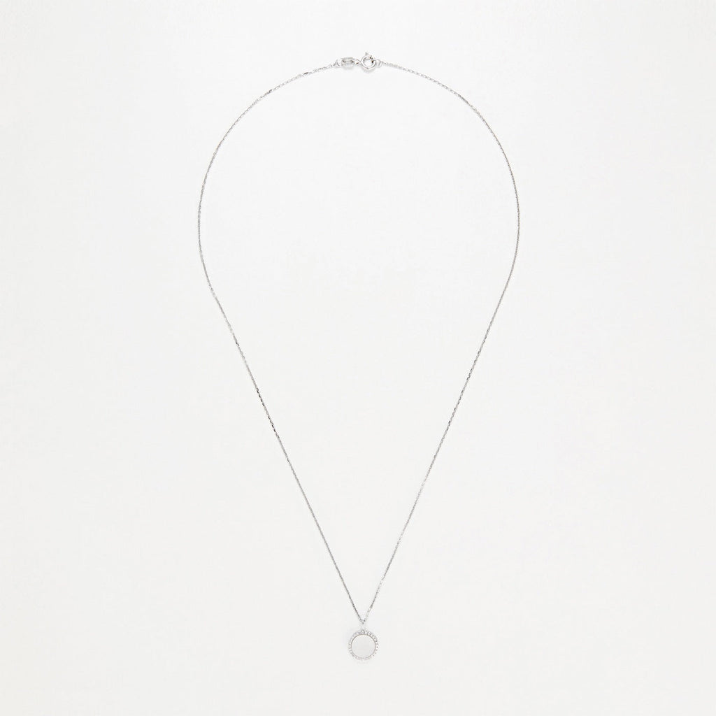 Pendentif "Round Nacre" D0,08/28 & Nacre - Or Blanc 375/1000