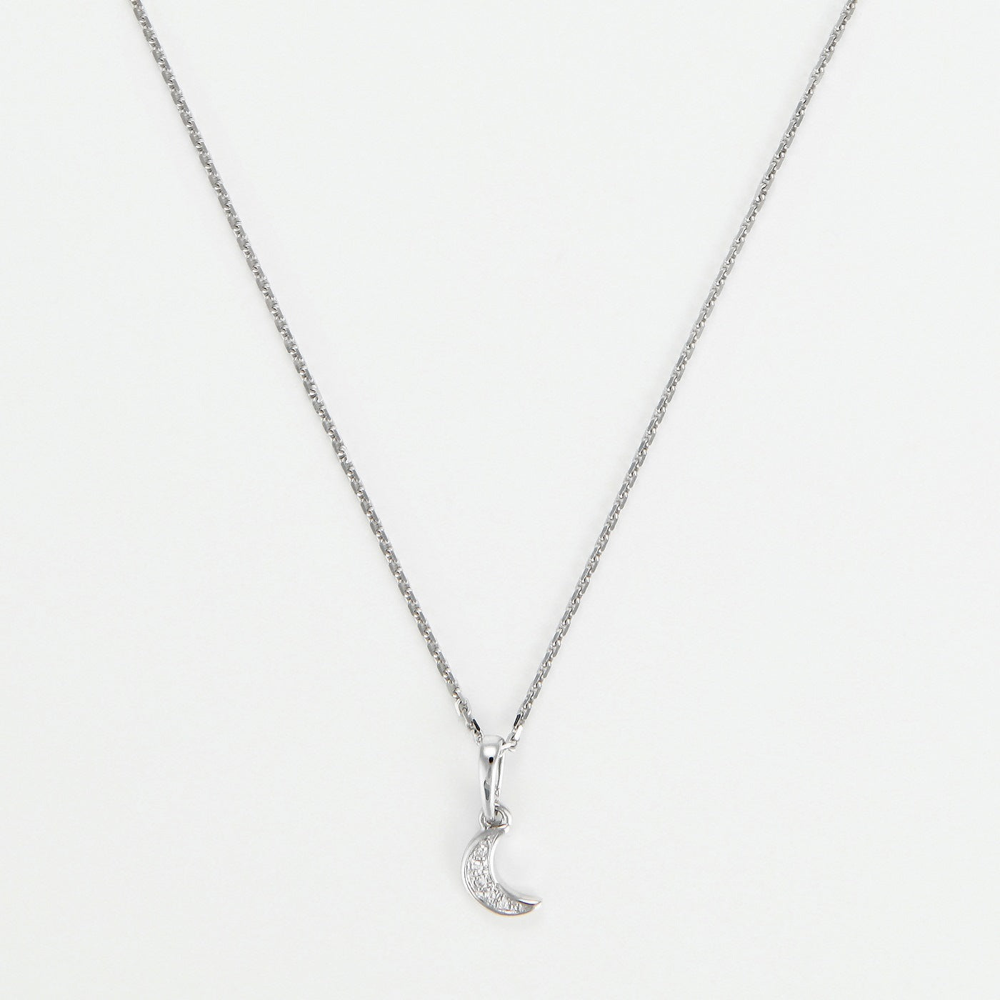 Pendentif "Diamond Moon" D0,01/5 - Or Blanc 375/1000