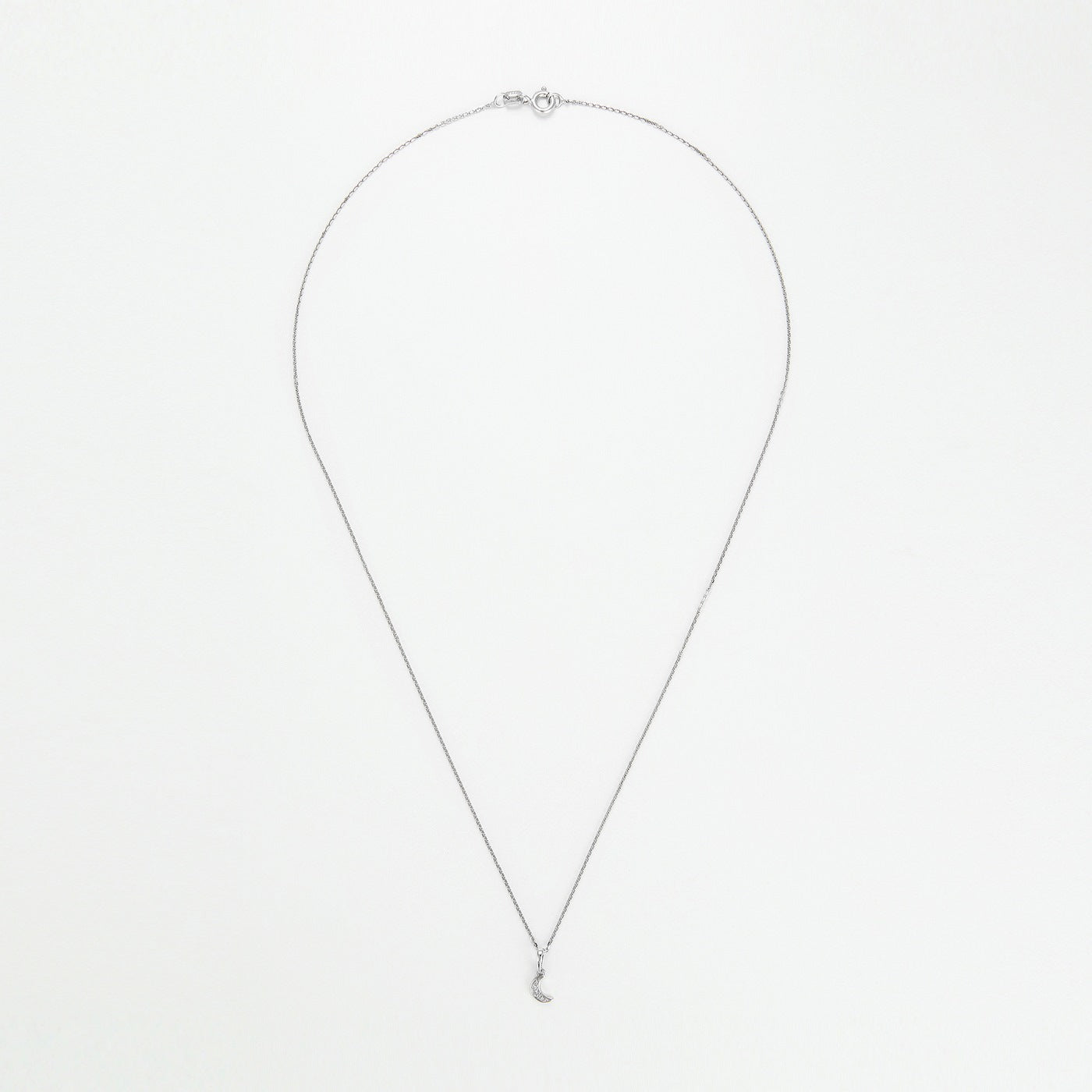 Pendentif "Diamond Moon" D0,01/5 - Or Blanc 375/1000