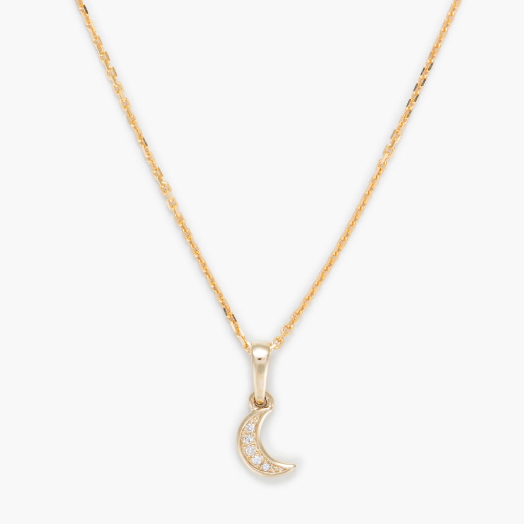 Pendentif "Diamond Moon" D0,01/5 - Or Jaune 375/1000