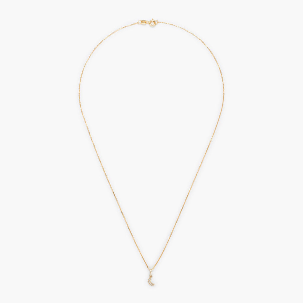 Pendentif "Diamond Moon" D0,01/5 - Or Jaune 375/1000