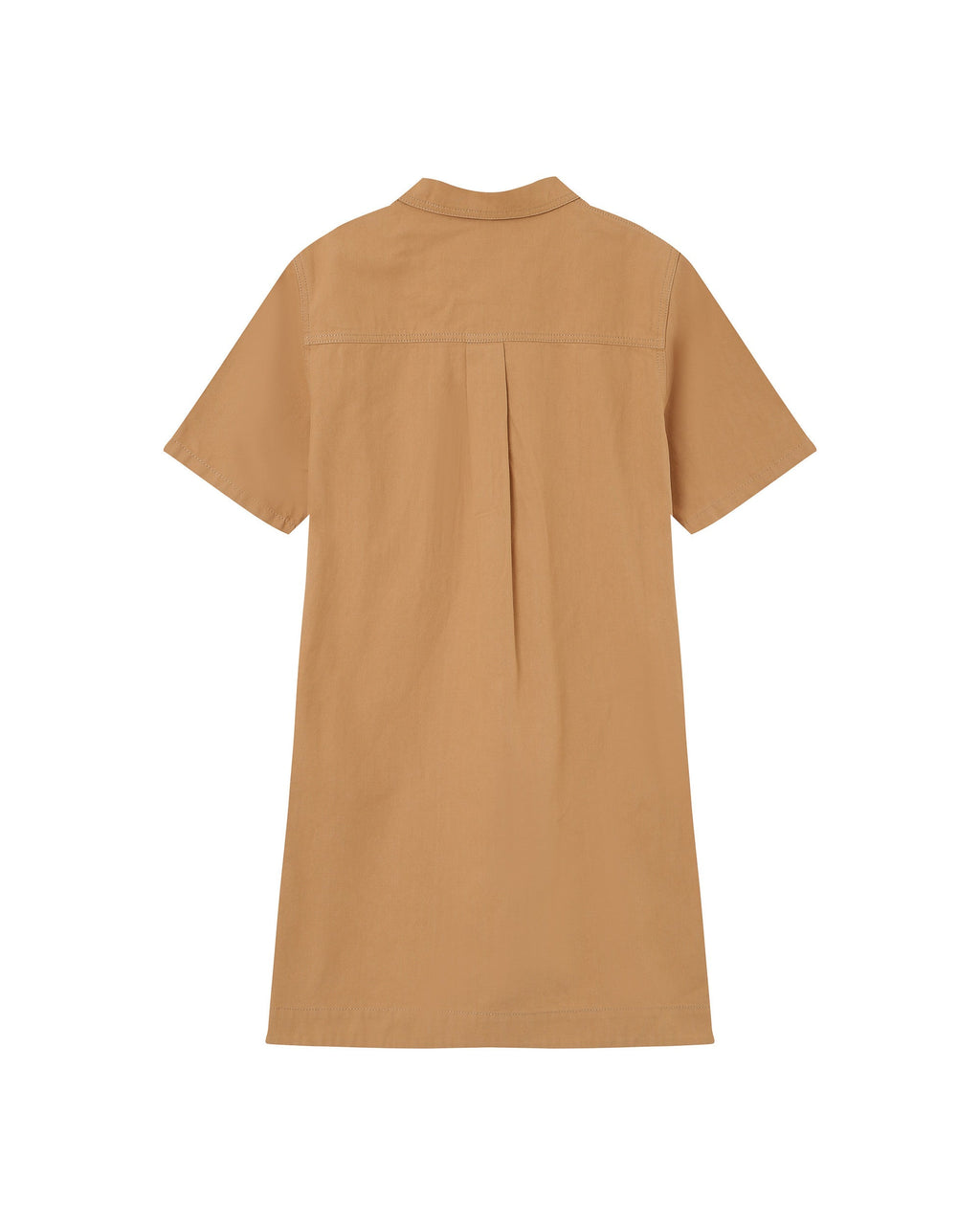 Robe Courte Col Boutonne Camel Philine