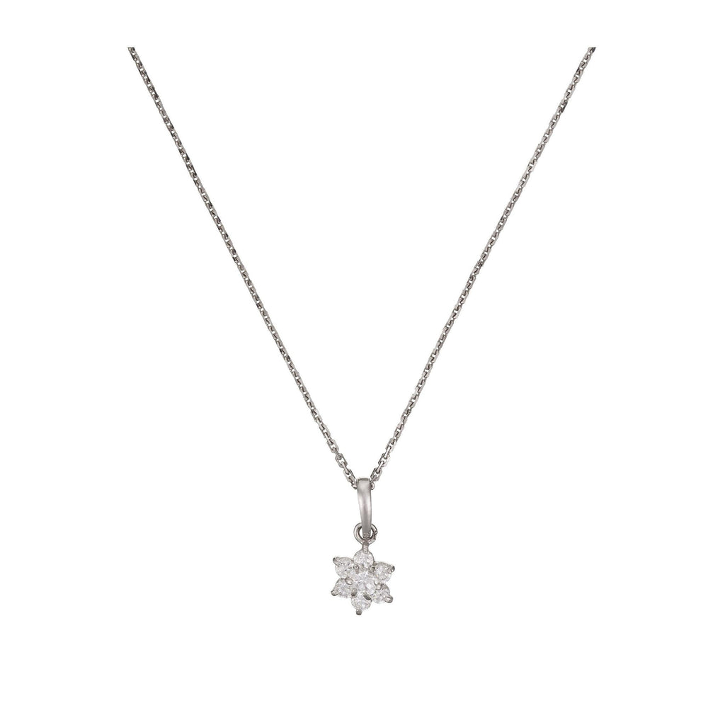 Pendentif "Le Messager Blanc" Or Blanc 375/1000 Et Zirconium
