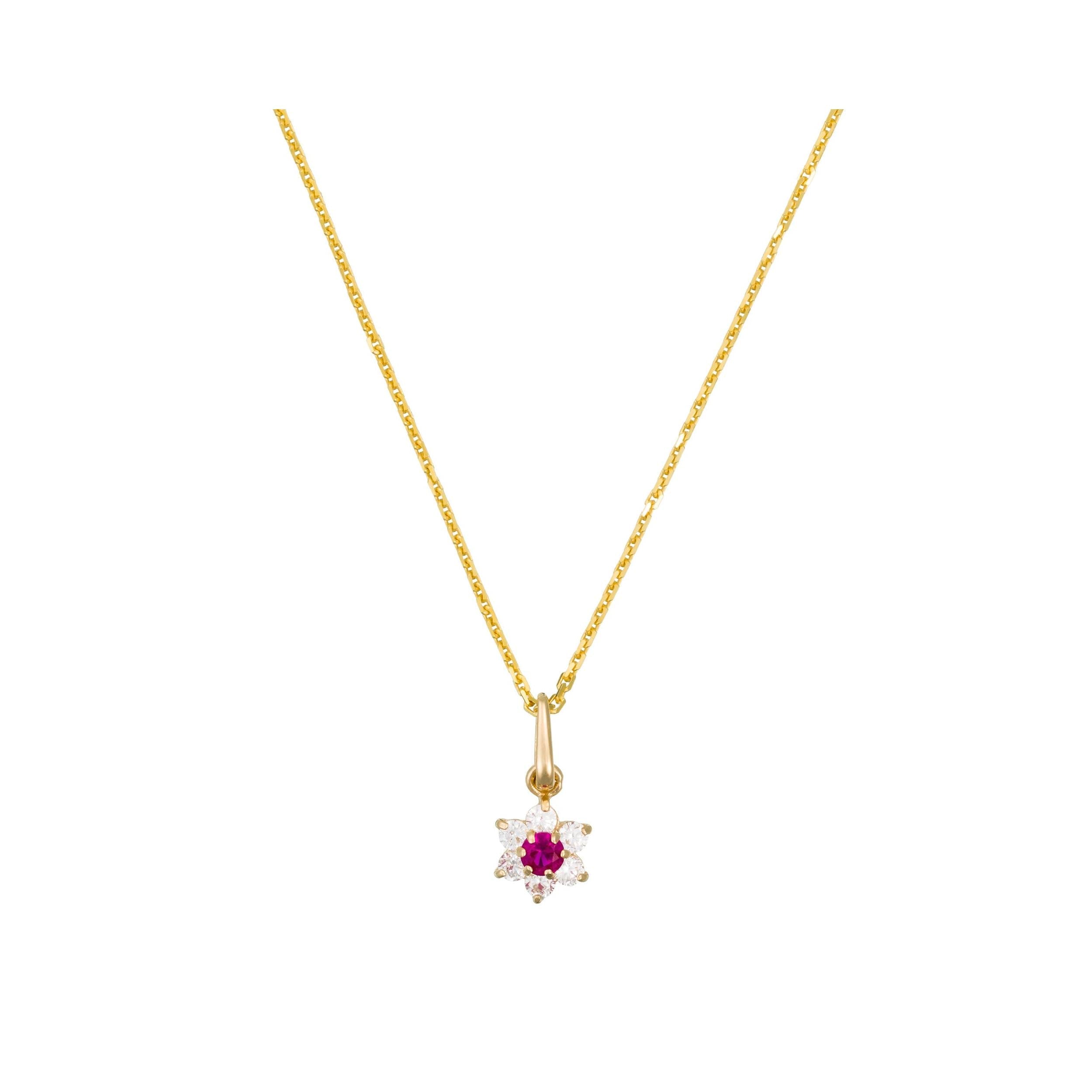 Pendentif "Le Messager Rouge" Or Jaune 375/1000 Et Zirconium Rouge