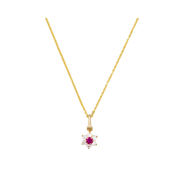 Pendentif "Le Messager Rouge" Or Jaune 375/1000 Et Zirconium Rouge