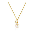 Pendentif "Phenix" Or Jaune 375/1000 Perle Blanche Et Zirconium