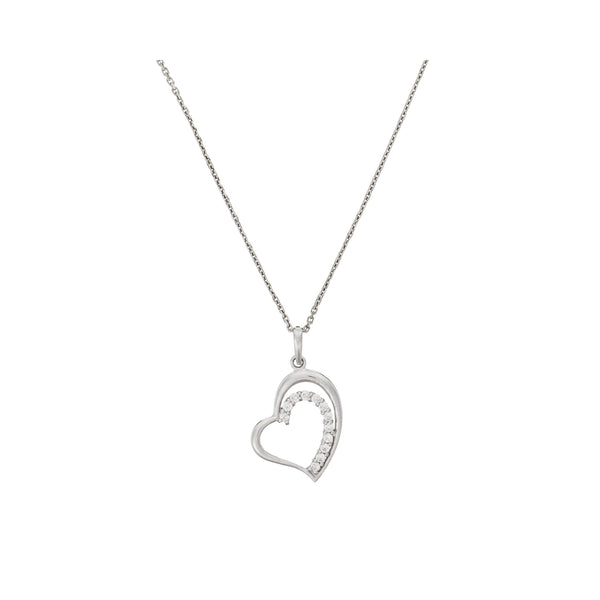 Pendentif "Réconfortant" Or Blanc 375/1000 Et Zirconium