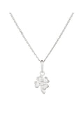 Pendentif "Petit Trèfle" Or Blanc 375/1000 Et Zirconium