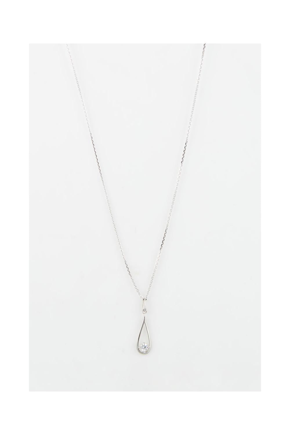 Pendentif "Authentique" Or Blanc 375/1000 Et Zirconium