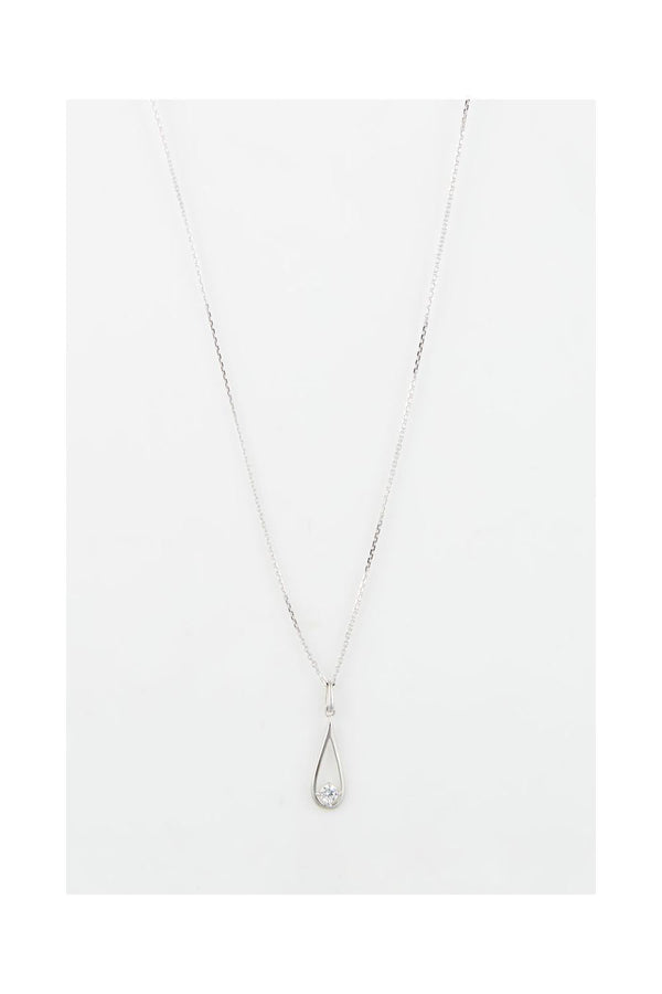 Pendentif "Authentique" Or Blanc 375/1000 Et Zirconium