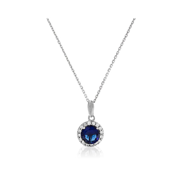 Pendentif "Bleu Merveilleux" Or Blanc 375/1000