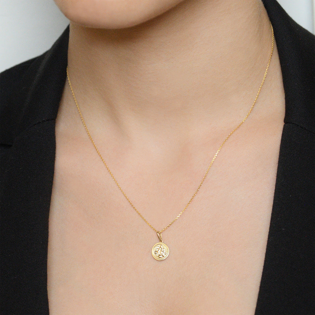Pendentif Astro Lisse "Vierge" - Or Jaune 375/1000