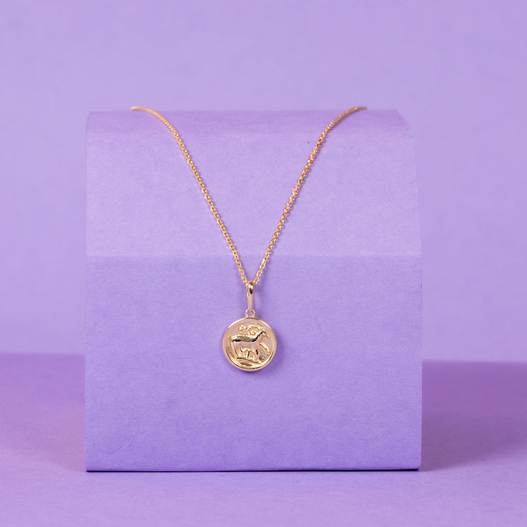 Pendentif Astro Lisse "Capricorne" - Or Jaune 375/1000