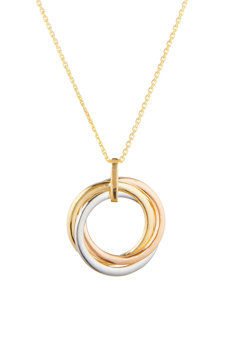 Pendentif "Trio De Cercle" Or Tricolore 375/1000