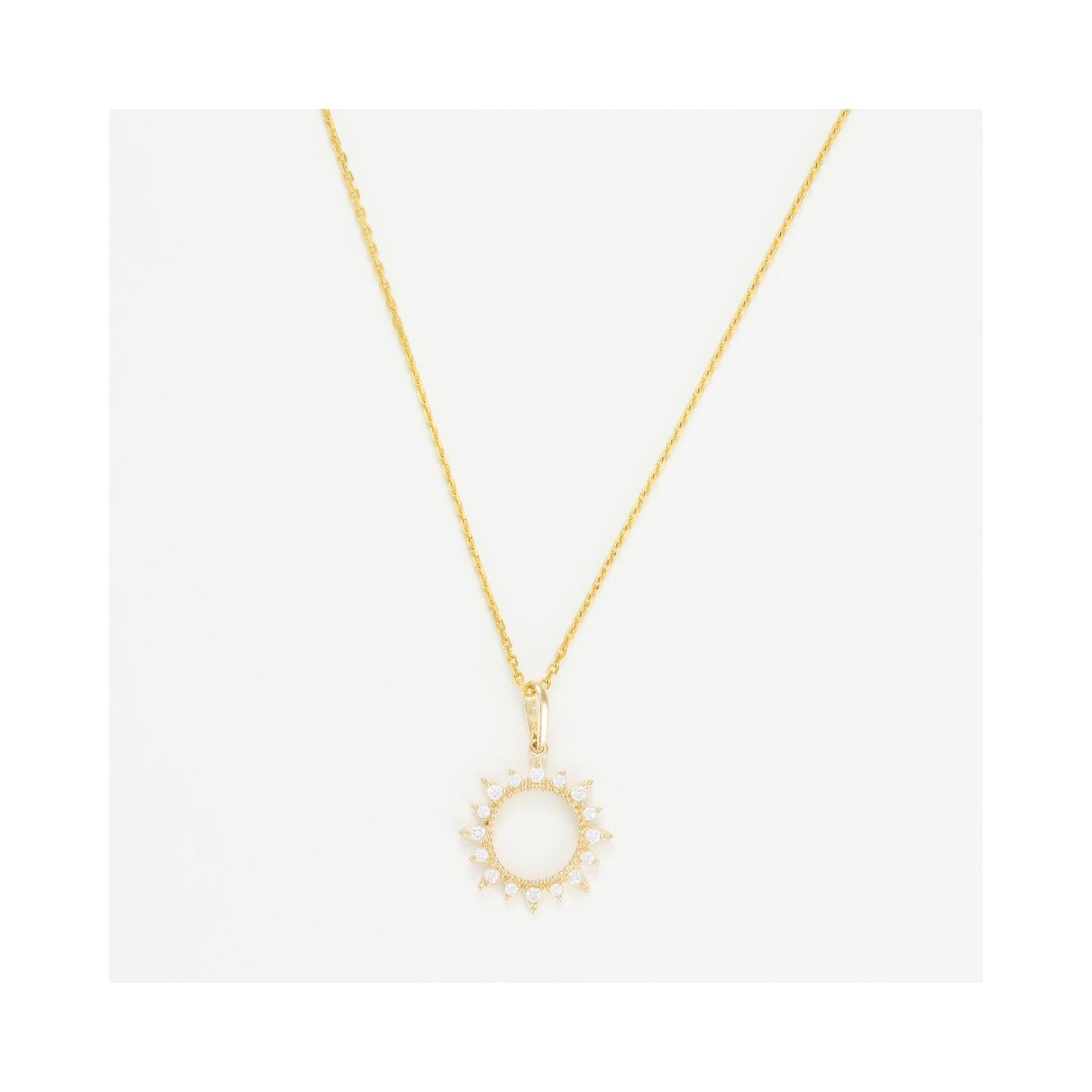 Pendentif "Ton Soleil" Or Jaune  375/1000 Et Zirconium