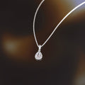 Pendentif " Goutte Brillante" Or Blanc 375/1000 Et Zirconium