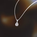 Pendentif " Goutte Brillante" Or Blanc 375/1000 Et Zirconium