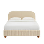 Pilka - Lit - Tissu Rayé - Beige Et Écru