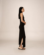 Robe Longue Pistache - Noir