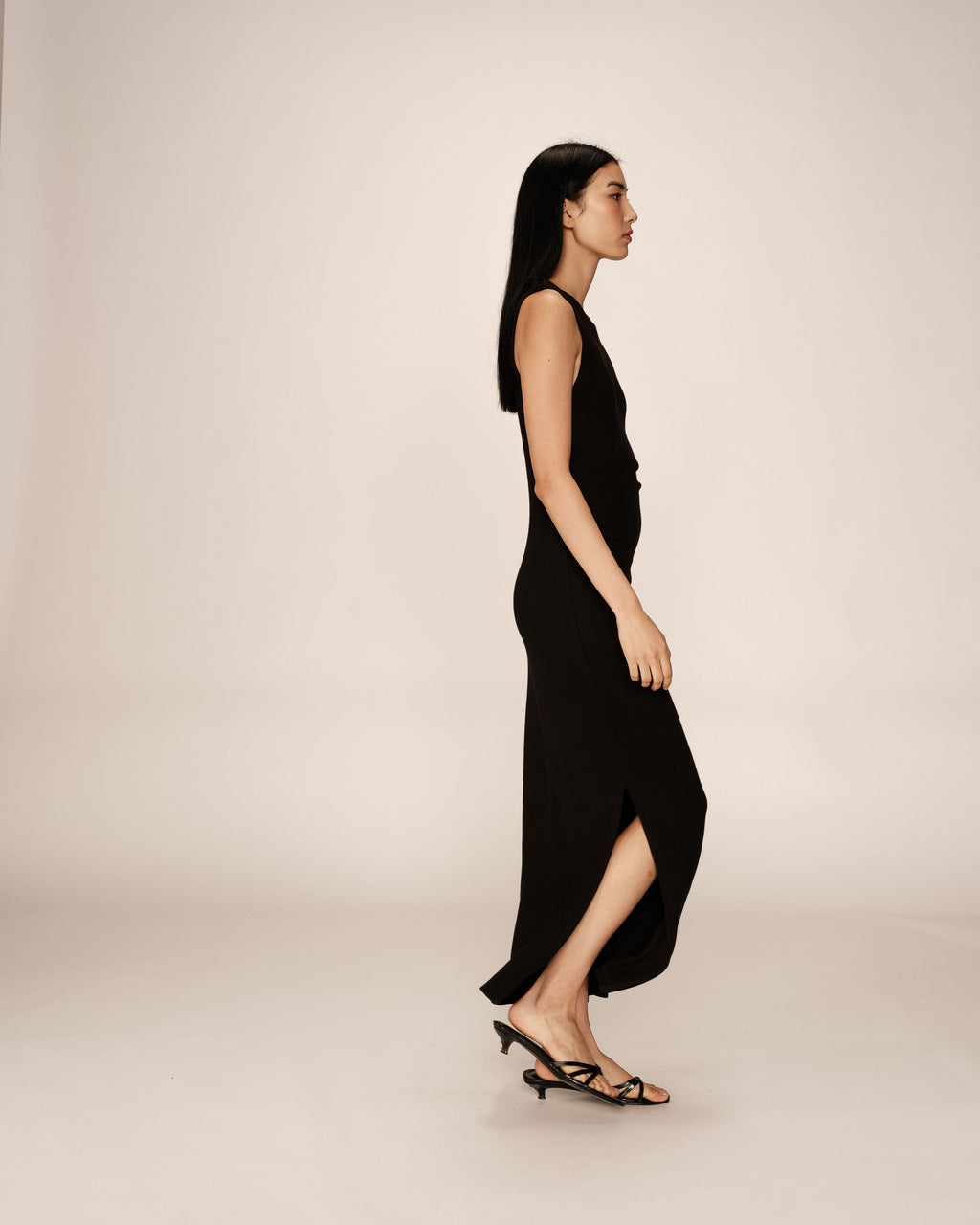 Robe Longue Pistache - Noir