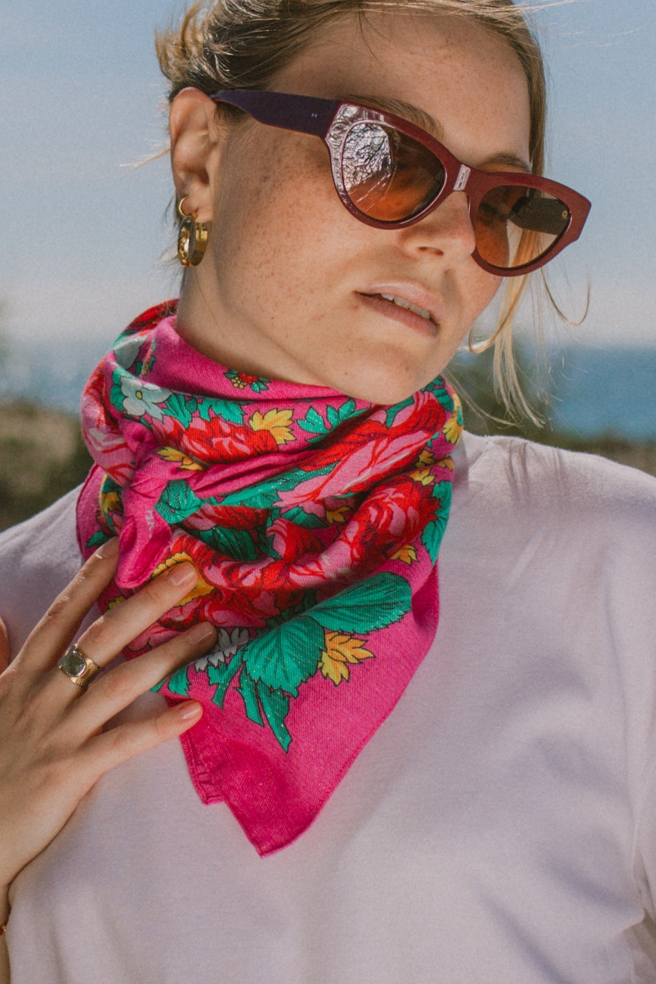 Foulard Pivonka - Rose