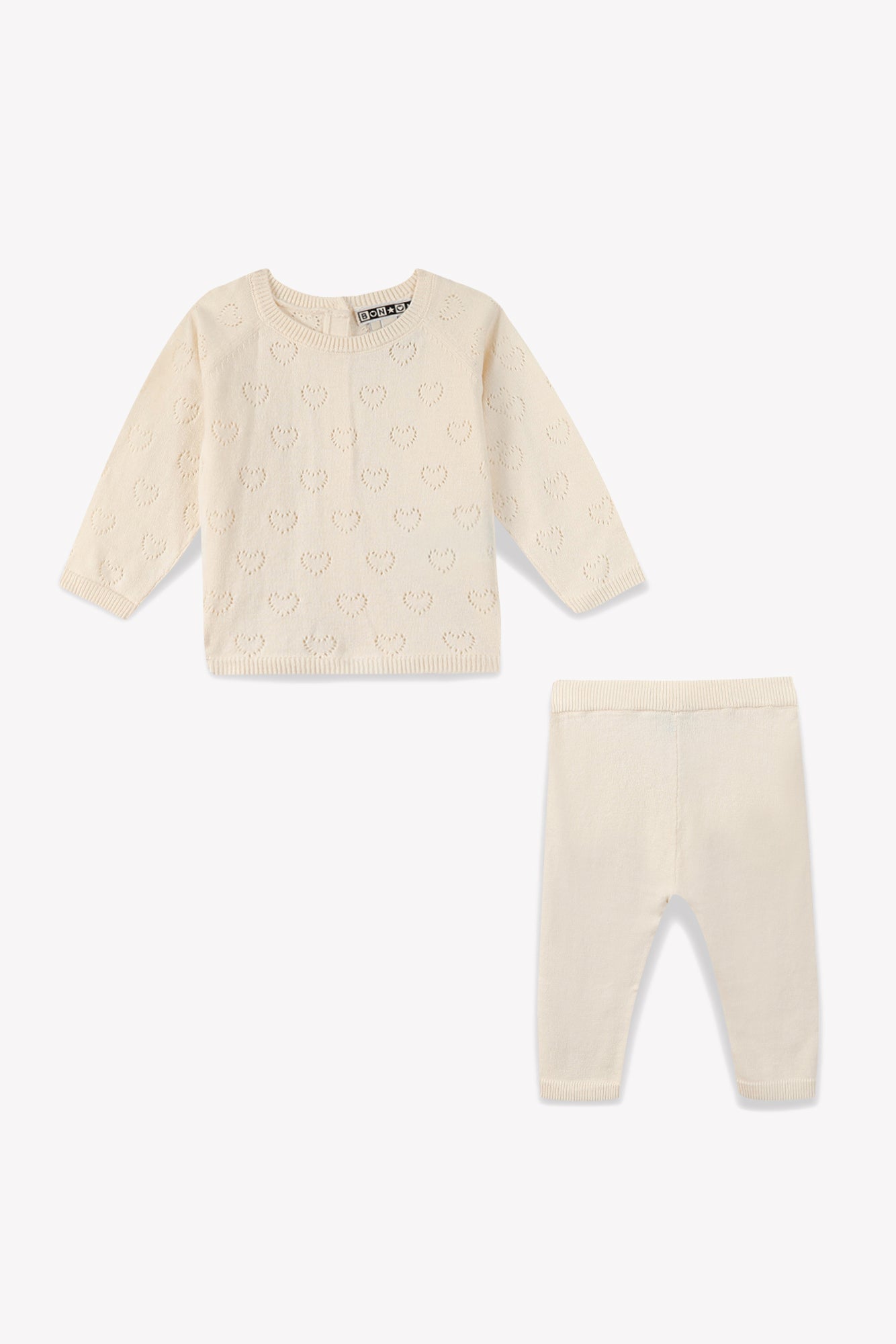 Ensemble - Coeur Naissance Bébé Coton Et Cachemire