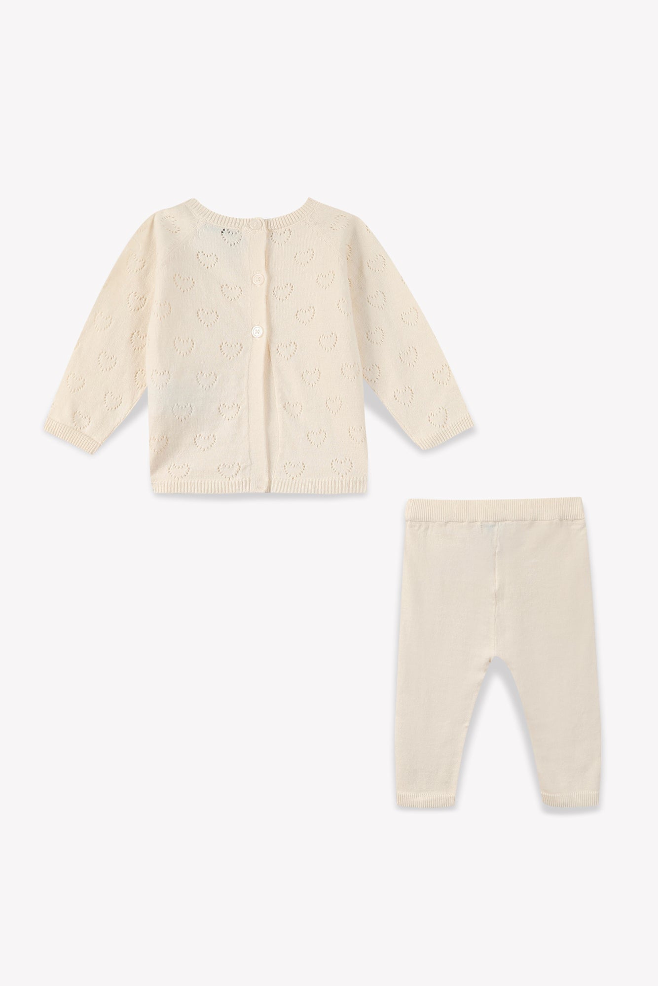 Ensemble - Coeur Naissance Bébé Coton Et Cachemire