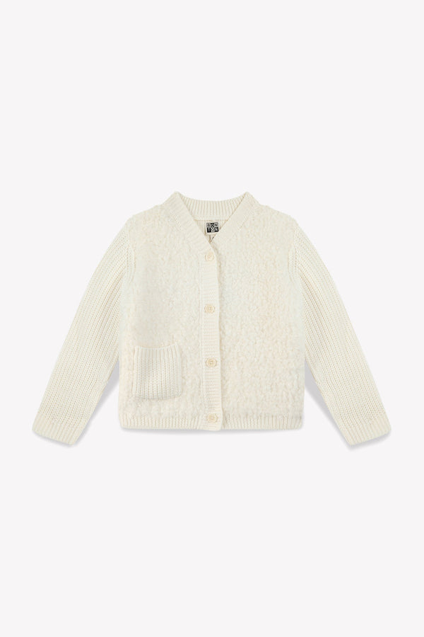 Cardigan - Fille Terry Crème