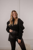 SHORT CARLOTA JACQUARD NOIR - PLUME PARIS - La mode en précommande