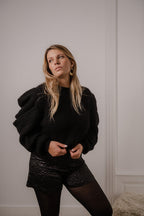 SHORT CARLOTA JACQUARD NOIR - PLUME PARIS - La mode en précommande