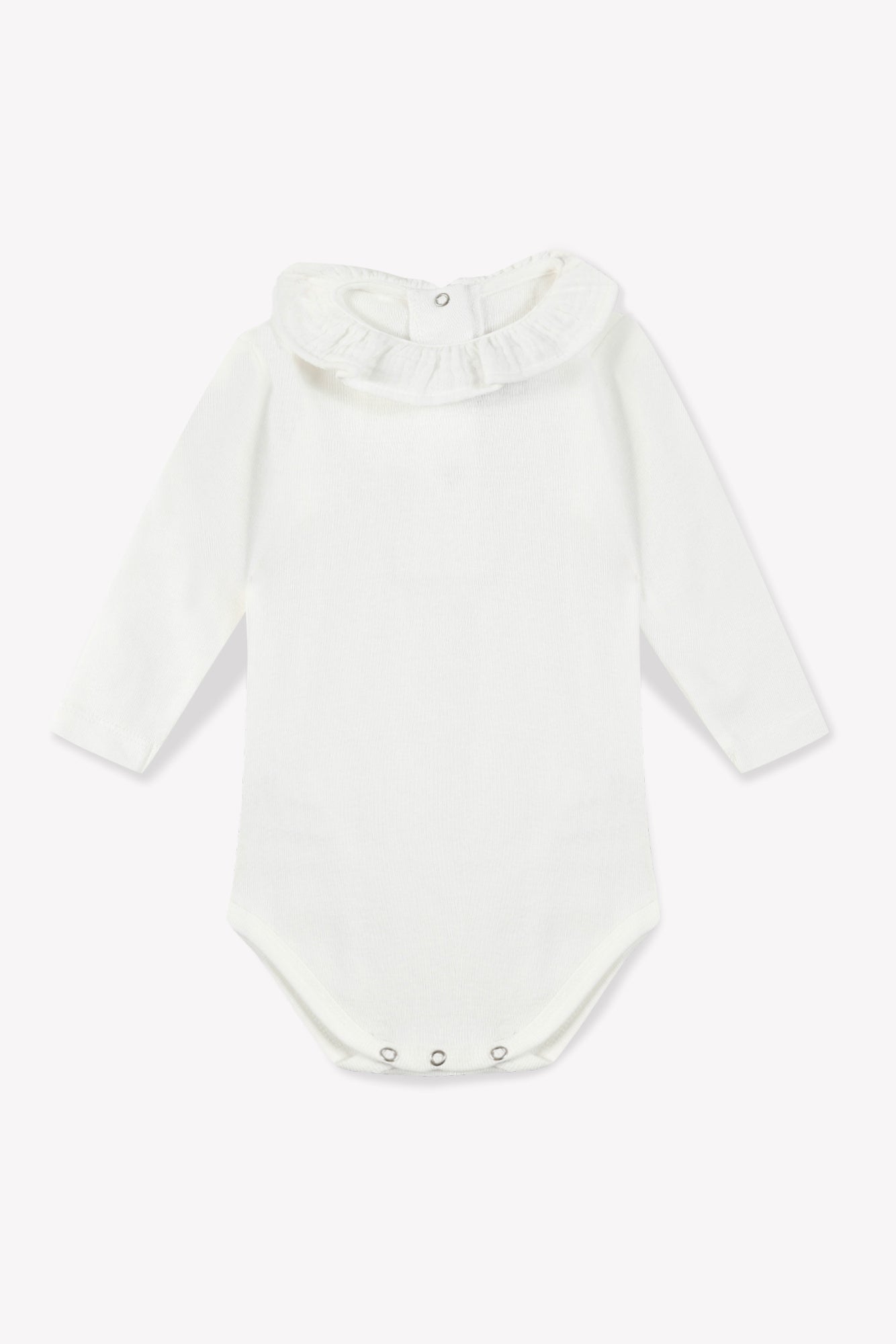 Body - Bébé Fille Col À Volant 100% Coton Bio