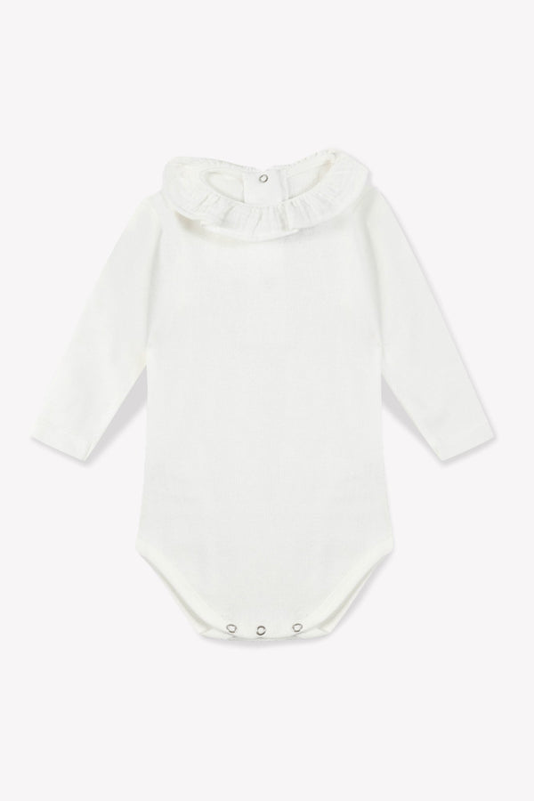 Body - Bébé Fille Col À Volant 100% Coton Bio