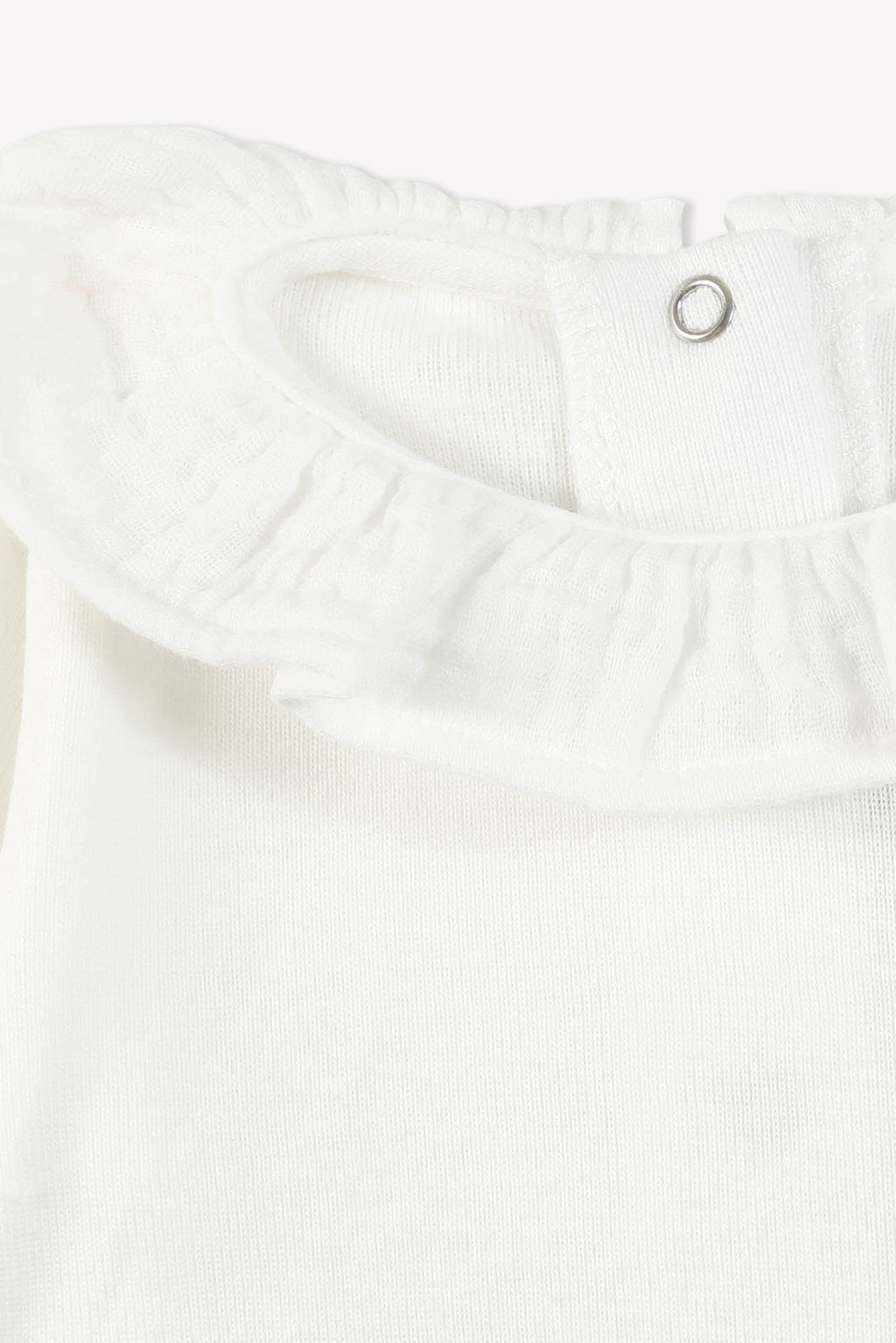 Body - Bébé Fille Col À Volant 100% Coton Bio
