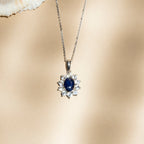 Pendentif "Etoile Bleue" Saphir 1,1/1 Topaze Blanche 0,08/10