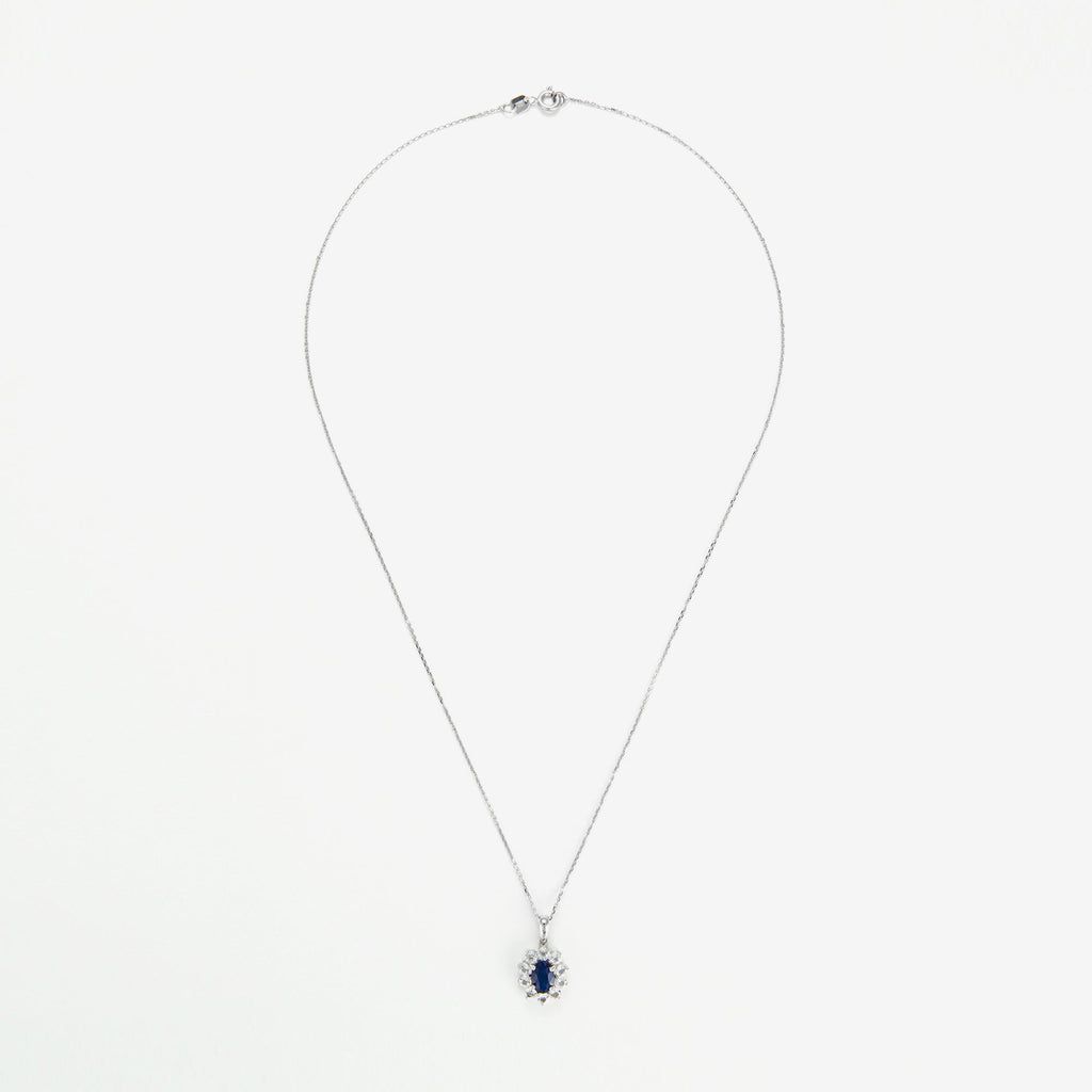 Pendentif "Etoile Bleue" Saphir 1,1/1 Topaze Blanche 0,08/10