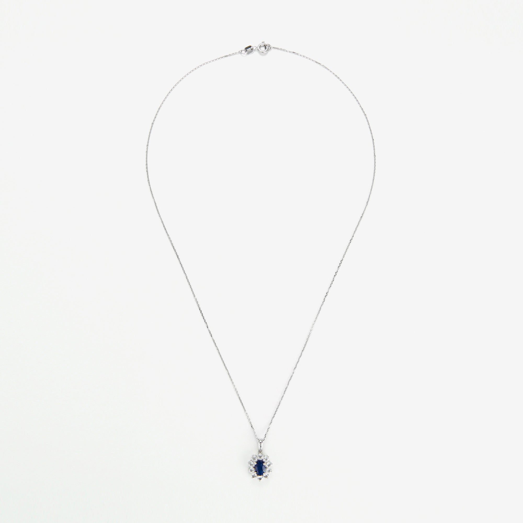 Pendentif "Etoile Bleue" Saphir 1,1/1 Topaze Blanche 0,08/10