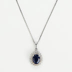 Pendentif "Soleil Bleu" - Or Blanc 375/1000
